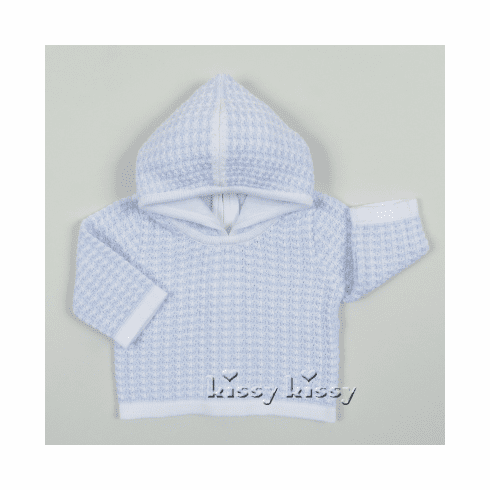 Kissy Kissy Checkered KNIT Hooded Sweater F15L112W-HSWblue