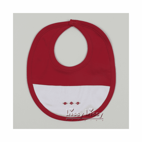 Kissy Kissy Christmas Bib F15563-13red
