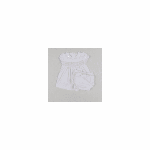 Kissy Kissy Classic Little Baby Dress with Diaper Cover  S18925-16whpink