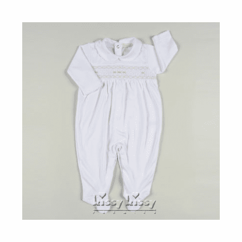 Kissy Kissy Classic Little Baby Footie w/Collar 925-04C-whpk48