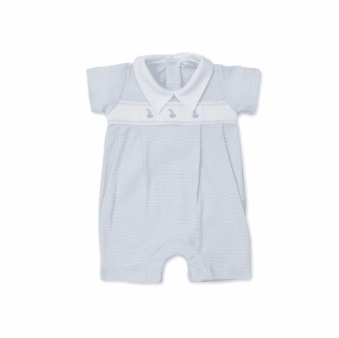 Kissy Kissy Classic Treasures Sailboats Short Playsuit with Collar 23CT23Cst