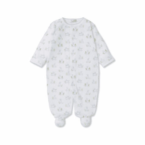 Kissy Kissy Cottontail Hollows Print Footie S24CH04Pblue