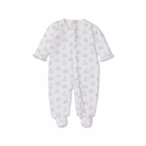 Kissy Kissy Cottontail Hollows Print Footie with Zipper S24CH04PZpink