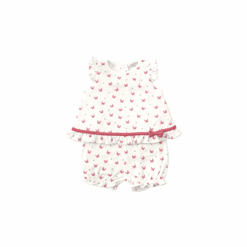 Kissy Kissy Crab Craze Print Sunsuit S20CC42Pfuchsia