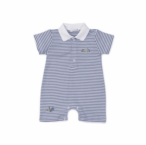 Kissy Kissy Deep Sea Divers Print Stripe Playsuit with Collar S23DSDstblue