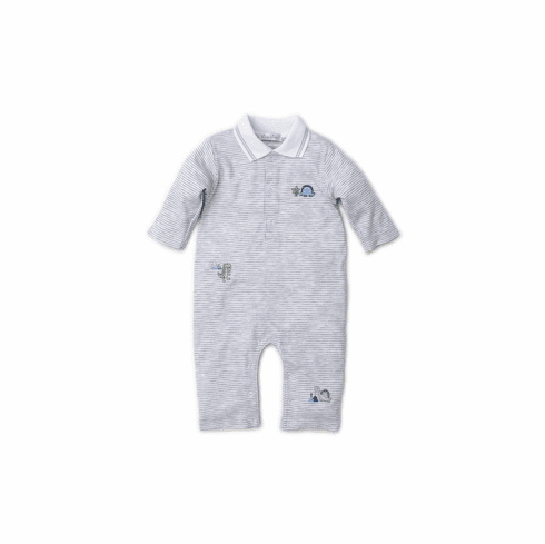 Kissy Kissy Dino Crew Stripe Playsuit with Collar F19DC10STC