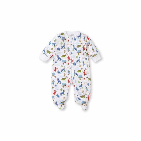 Kissy Kissy Dyno Camp Fire Print Footie with Zipper F20DC04PZ