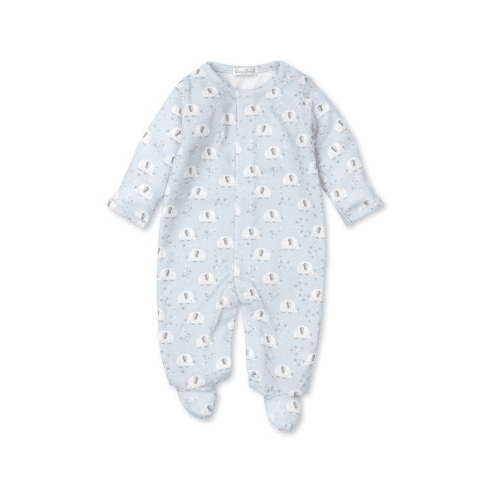 Kissy Kissy Elephant Dreams Print Footie F21ED04Pblue
