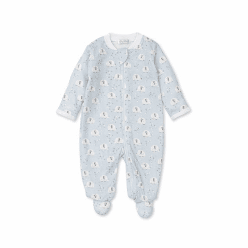 Kissy Kissy Elephant Dreams Print Footie with Zipper F21ED04PZblue