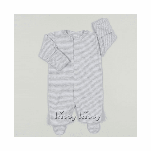 Kissy Kissy Essentials Grey Stripe Footie 387-04Grey