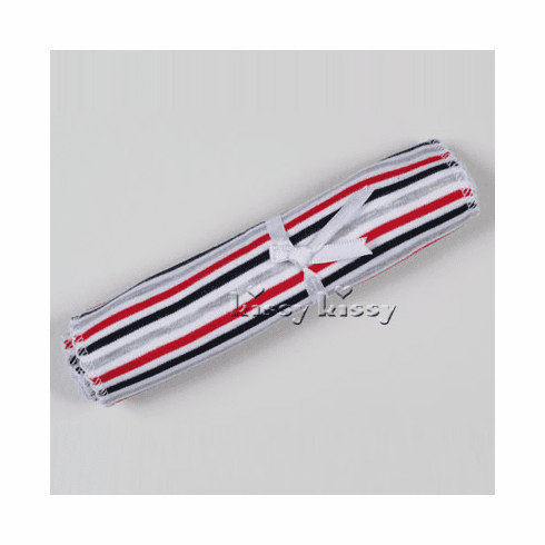 Kissy Kissy Essentials stripe burp multi stripe red