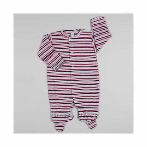 Kissy Kissy Essentials stripe footie red
