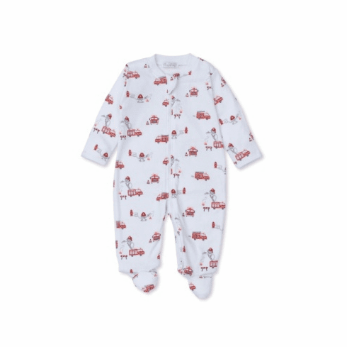 Kissy Kissy Firetruck Fun Print Footie with Zipper KKF24FF04PZ