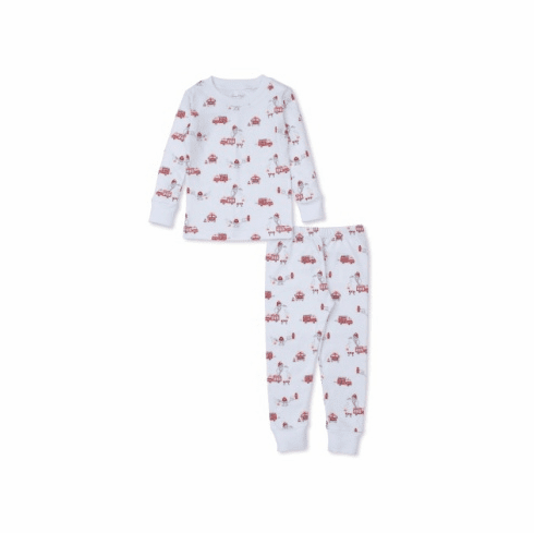 Kissy Kissy Firetruck Fun Print Long Pajamas KKF24FF190Pt