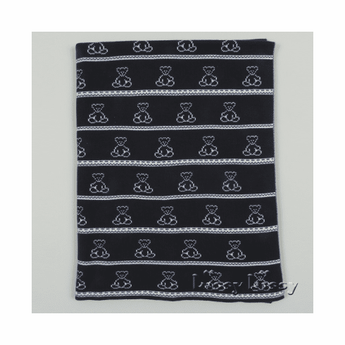 Kissy Kissy Flip Side KNIT Blanket Reversible F15L107W-BLRnavy