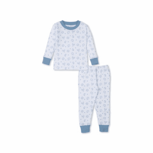 Kissy Kissy Footbal Kicks Print Long Pajamas KKF24FK190Pbluec