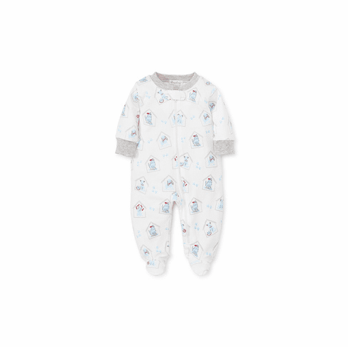 Kissy Kissy Footie One Piece with Zipper Pajamas Blue Pups S19BP04P