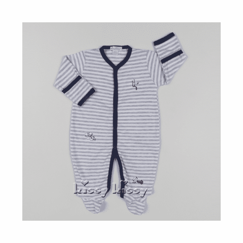 Kissy Kissy Game Day Stripe Footie F16111-04ST