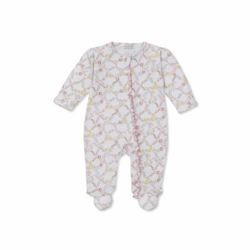 Kissy Kissy Garden Trellis Print Footie with Zipper SS25G04ZP