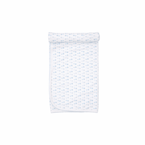 Kissy Kissy Giraffe Giggles Print Blanket. F20GG08PBlue