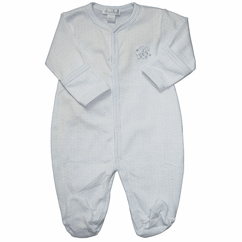 Kissy Kissy Giraffe Kins Blue Stripe Footie 363-04STbl