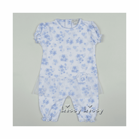 Kissy Kissy Heart Blossom Print S/S Playsuit S16313-10PSblue