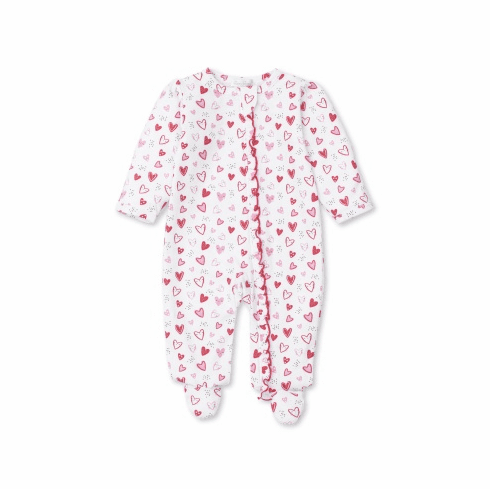 Kissy Kissy Heart Sprinkles Print Footie with Zipper S22HS04PZ