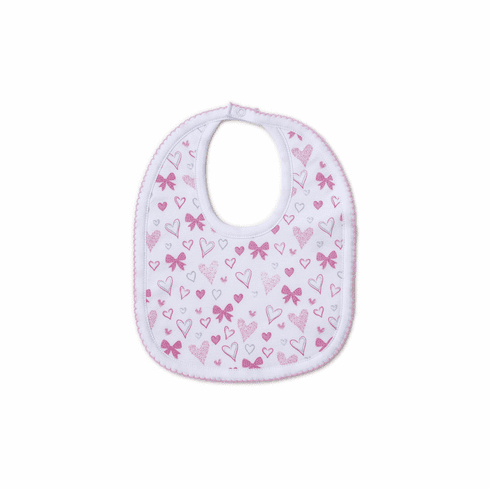 Kissy Kissy Hearts Abound Print Bib F19HA13Ppink