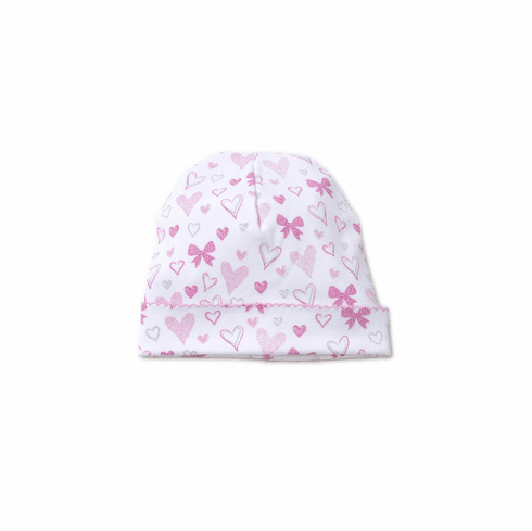 Kissy Kissy Hearts Abound Print Hat F19HA06Ppink
