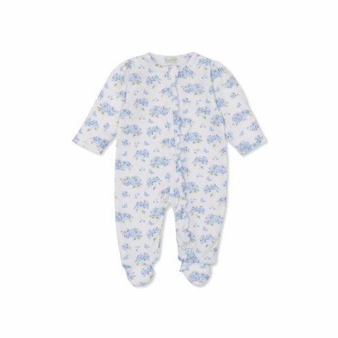 Kissy Kissy Heavenly Hydrangeas Print Footie with Zipper S25HH04PZblue