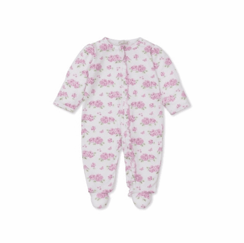 Kissy Kissy Heavenly Hydrangeas Print Footie with Zipper S25HH04PZpink