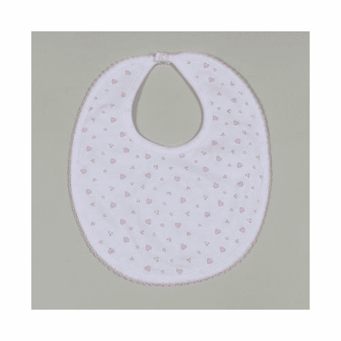 Kissy Kissy Homeward Bound Heart EMBROIDERED (Not Printed) Bib 313-13Phearts