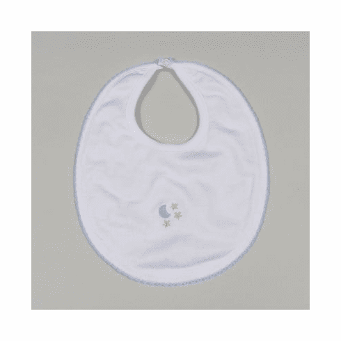 Kissy Kissy Homeward Bound Moon and Stars Embroidered Bib 313-13Embmoonstars
