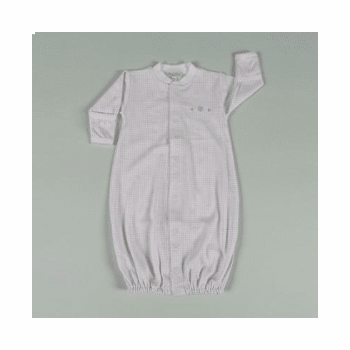 Kissy Kissy Homeward Gingham Heart Embroiderd Long Sleeve Convertible Gown 334-14heart