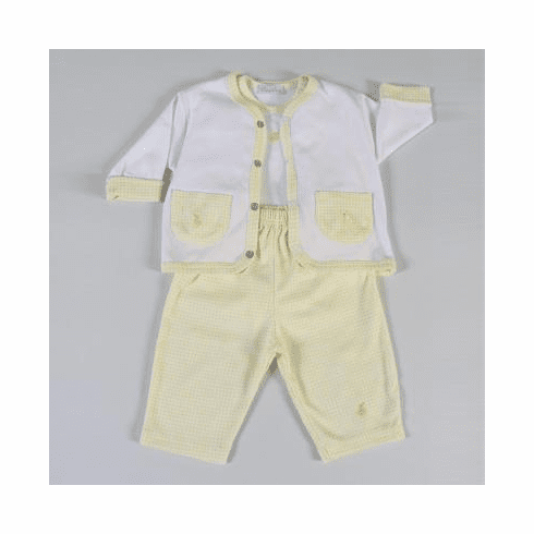 Kissy Kissy Homeward Yellow Gingham 3 Piece Set