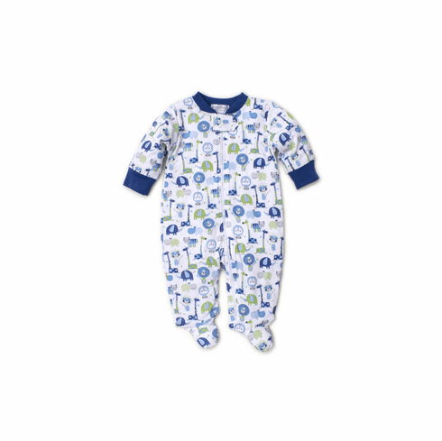 Kissy Kissy Jazzy Jungle Print Footie with Zipper F19JJ04PZblue