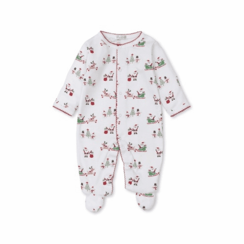 Kissy Kissy Jingle All the Way Print Footie F22JAW04P