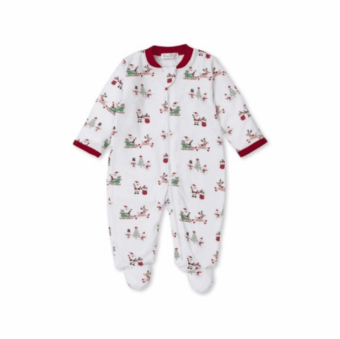 Kissy Kissy Jingle All the Way Print Footie with Zipper F22JAW04PZ