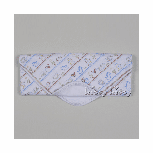 Kissy Kissy Jungle Hullabaloo print blanket light blue