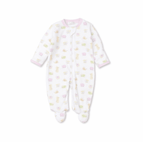 Kissy Kissy Jungle Jollies Print Footie with Zipper S22JJ04PZpink