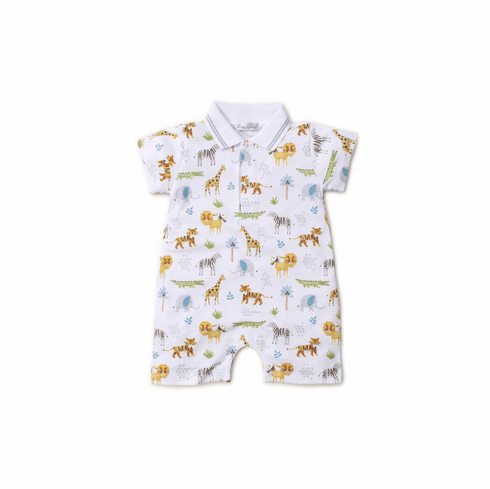 Kissy Kissy Jungle Junket Print Short Playsuit with Collar F19JJ23PC
