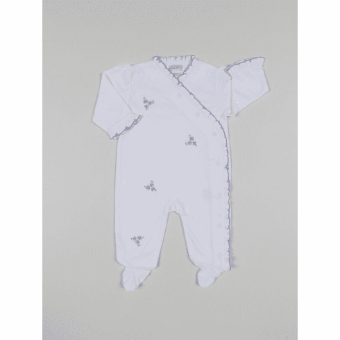 Kissy Kissy Le Fleur Embroidered Footie F18RR04Whlilac