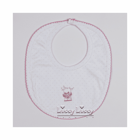 Kissy Kissy Little Hoot Print Bib S17580-13Ppink