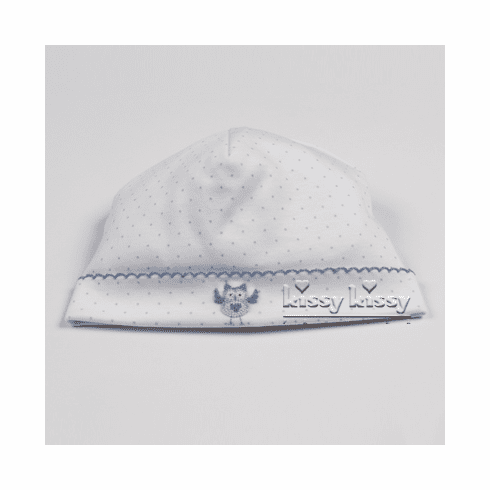 Kissy Kissy Little Hoot Print Hat S17580-06Pblue