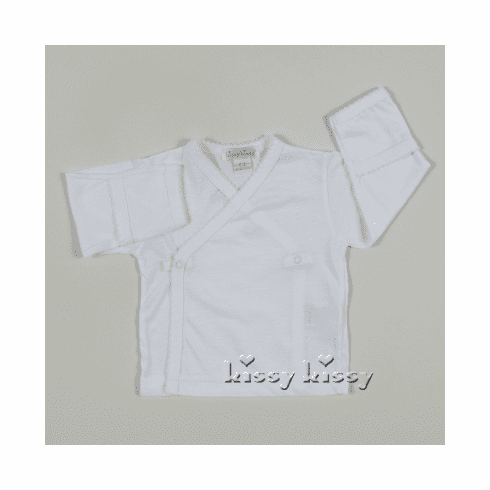 Kissy Kissy Long Sleeve White with Pink Cross Tee 113-20whpk