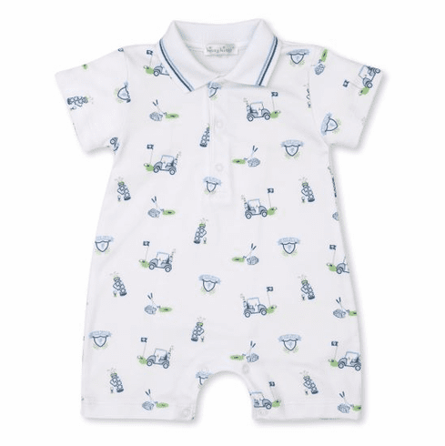 Kissy Kissy Longest Drive Print Short Playsuit with Collar SLD23CPblue