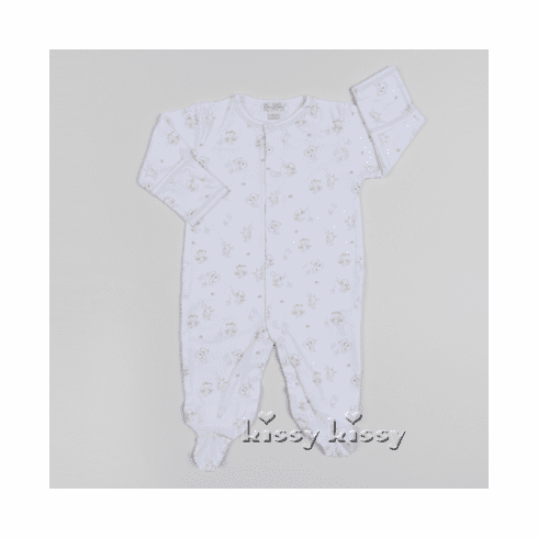 Kissy Kissy Marching Band Print Footie F16338-04Psilver