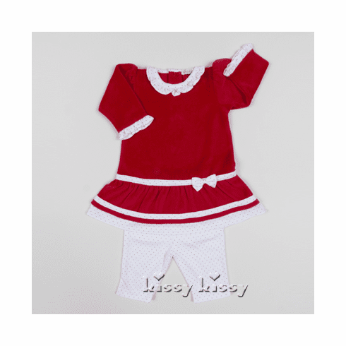 Kissy Kissy Merry & Bright VELOUR Dress w/Legging F16104V-16LG