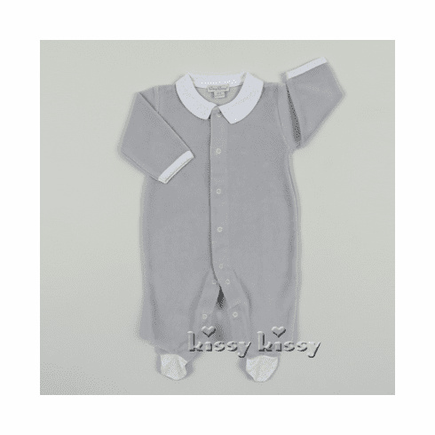 Kissy Kissy New Kissy Dots Velour VELOUR Footie (NO COLLAR) F15154V-04silver