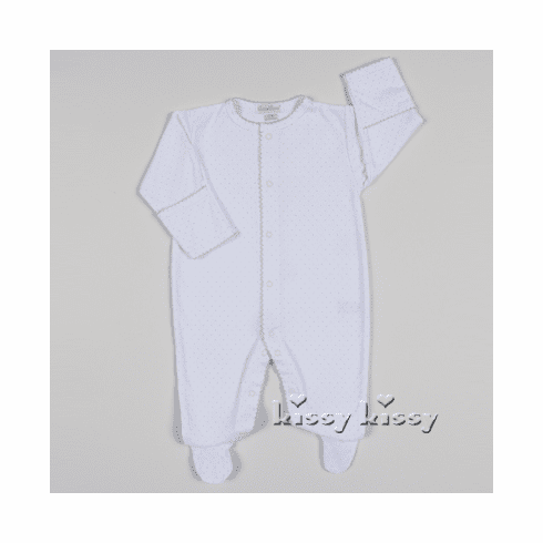 Kissy Kissy New Kissy Silver Dots Print Footie 357-04silver